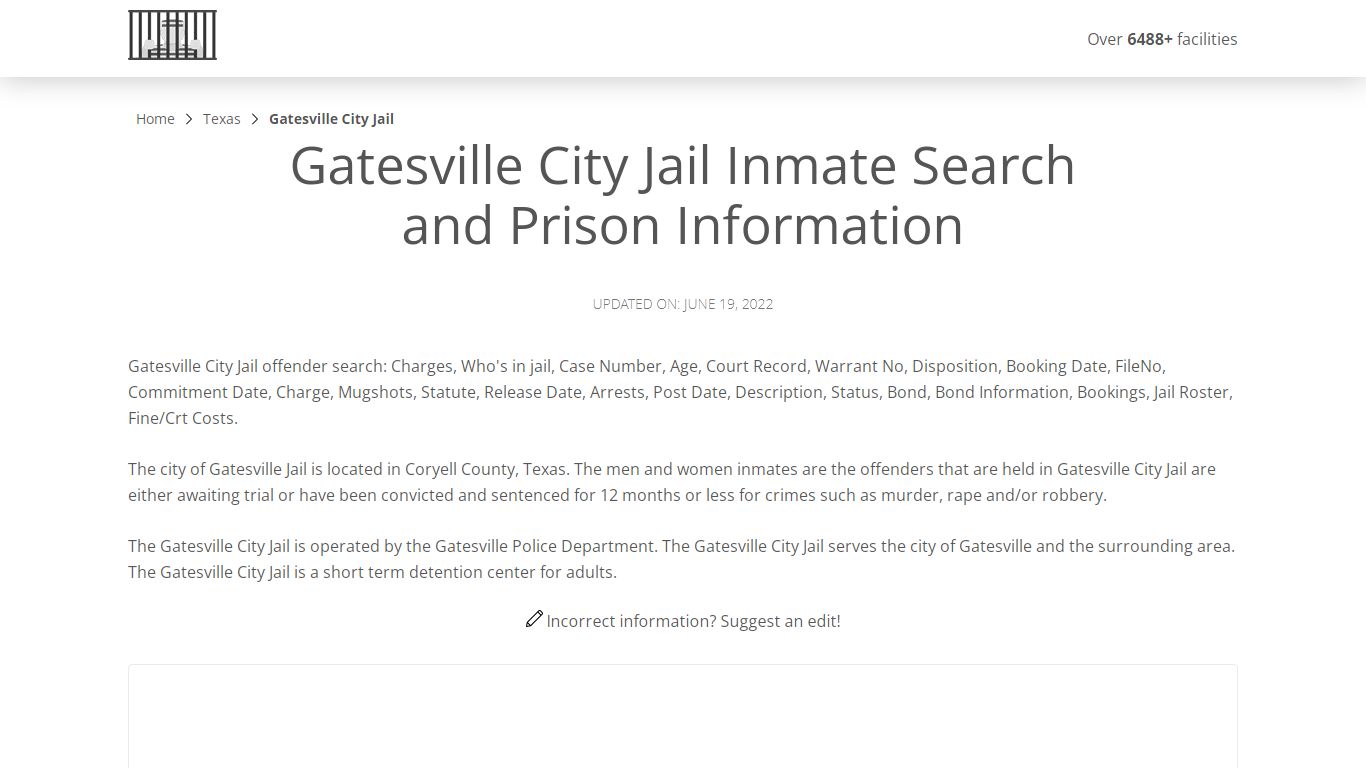Gatesville City Jail Inmate Search, Visitation, Phone no ...